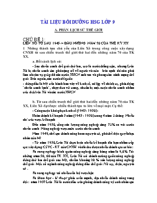 Tài liệu Bồi dưỡng học sinh giỏi môn Lịch sử Lớp 9