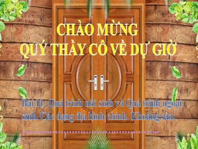 Bài giảng Địa lí Lớp 6 Sách Chân trời sáng tạo - Bài 10, Tiết 1: Quá trình nội sinh và ngoại sinh. Các dạng địa hình chính. Khoáng sản