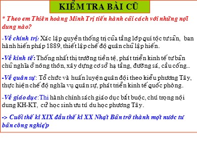 Bài giảng Lịch sử Lớp 8 - Tiết 21, Bài 13: Chiến tranh thế giới thứ nhất từ 1914 đến 1918 - Năm học 2020-2021