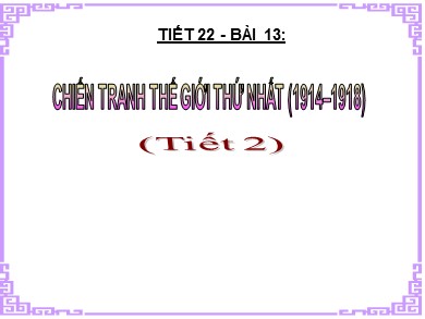 Bài giảng Lịch sử Lớp 8 - Tiết 21, Bài 13: Chiến tranh thế giới thứ nhất từ 1914 đến 1918 (Tiết 2)