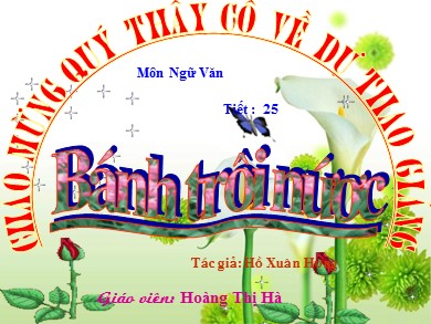 Bài giảng Ngữ văn Lớp 7 - Tiết 25: Văn bản "Bánh trôi nước" - Hoàng Thị Hà