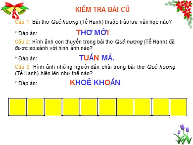 Bài giảng Ngữ văn Lớp 8 - Tiết 79: Văn bản Khi con tu hú