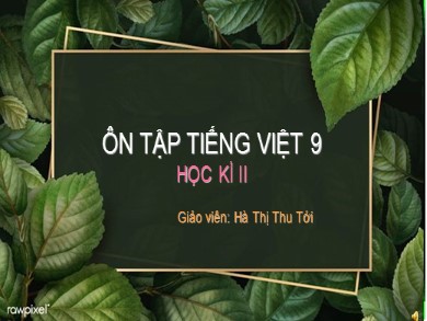 Bài giảng phát triển năng lực Ngữ văn Lớp 9 - Ôn tập học kì 2 - Hà Thị Thu Tới