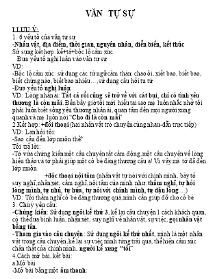 Bài tập Tiếng Việt Lớp 9 - Văn tự sự