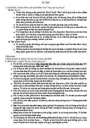 Dàn bài nghị luận xã hội: Tự học
