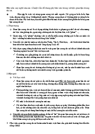 Đề nghị luận xã hội: Gian lận trong thi cử