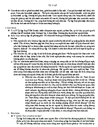 Đề nghị luận xã hội: Tự lập