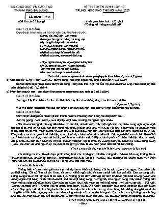 Đề tham khảo tuyển sinh Lớp 10 THPT môn Ngữ văn - Năm học 2020-2021 - Sở giáo dục và đào tạo Thành phố Đà Nẵng