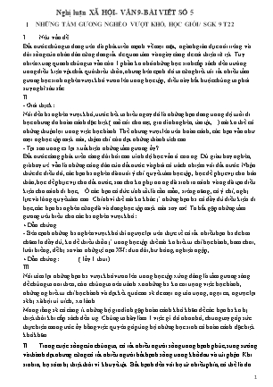 Đề văn nghị luận xã hội Lớp 9 - Bài viết số 5: Những tấm gương nghèo vượt khó, học giỏi