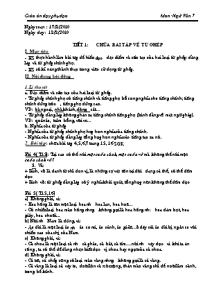 Giáo án dạy thêm Ngữ văn Lớp 7 - Tiết 1-28