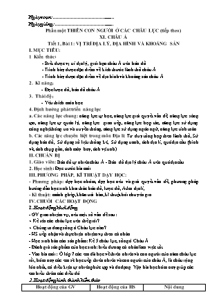 Giáo án Địa lí Lớp 8 - Chương trình cả năm