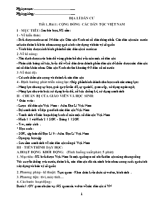 Giáo án Địa lí Lớp 9 - Chương trình cả năm