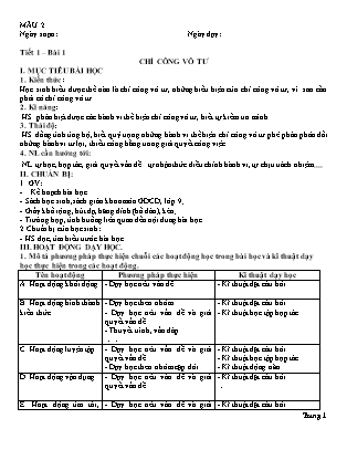 Giáo án Giáo dục công dân Lớp 8 theo CV5512 - Bài 1-3