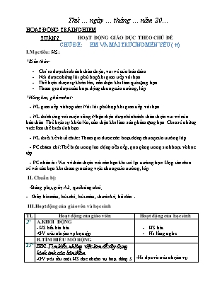 Giáo án Hoạt động trải nghiệm Lớp 2 Sách Chân trời sáng tạo - Tuần 2 - Chủ đề: Em và mái trường mến yêu (Tiết 2)