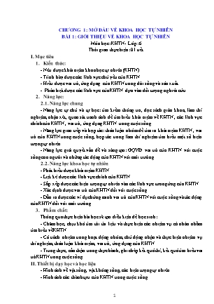 Giáo án Khoa học tự nhiên Lớp 6 Sách Kết nối tri thức với cuộc sống - Chương 1-7