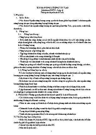 Giáo án Khoa học tự nhiên Lớp 6 Sách Kết nối tri thức với cuộc sống - Chương 9: Năng lượng - Bài 50: Năng lượng tái tạo