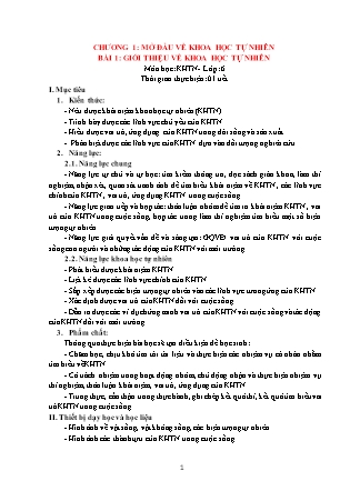 Giáo án Khoa học tự nhiên Lớp 6 Sách Kết nối tri thức với cuộc sống - Chương 1-4