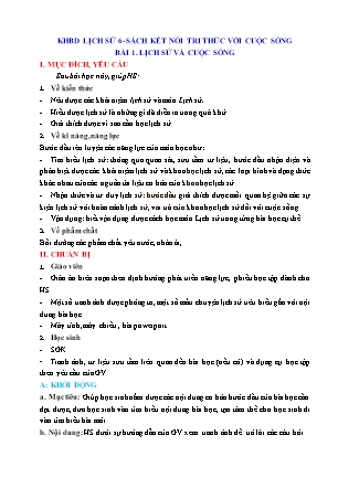 Giáo án Lịch sử Lớp 6 Sách Kết nối tri thức với cuộc sống - Chương trình cả năm