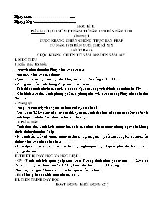 Giáo án Lịch sử Lớp 8 theo CV5512 - Chương trình học kì 2 (Bản hay)