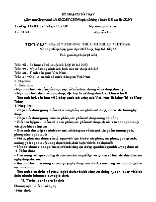 Giáo án Mĩ thuật Lớp 6 theo CV5512 - Chủ đề 7: Thường thức mĩ thuật Việt Nam - Trường THCS Tiên Thắng