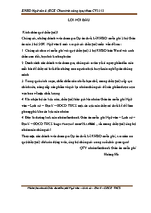 Giáo án Ngữ văn Lớp 6 Sách Chân trời sáng tạo theo CV5512 - Chương trình học kì 2