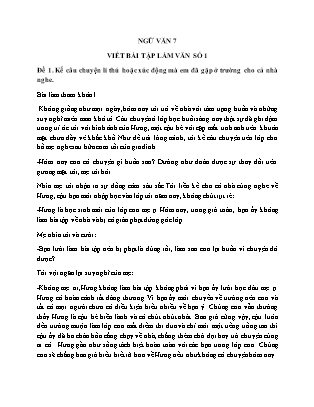 Giáo án Ngữ văn Lớp 7 - Viết bài tập làm văn số 1