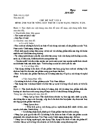Giáo án Ngữ văn Lớp 8 - Chủ đề 8: Hình ảnh người nông dân trước cách mạng tháng tám
