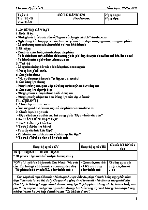 Giáo án Ngữ văn Lớp 8 - Chương trình học kì 1 - Năm học 2020-2021