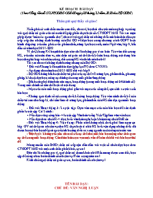 Giáo án Ngữ văn Lớp 9 theo CV5512 - Chủ đề tích: Văn nghị luận