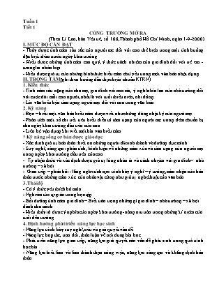 Giáo án phát triển năng lực Ngữ văn Lớp 7 - Chương trình học kì 1