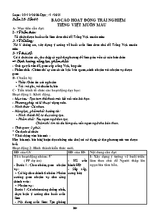 Giáo án phát triển năng lực Ngữ văn Lớp 8 theo CV417 - Tuần 18 - Năm học 2020-2021 - Trường THCS Đào Dương