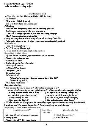 Giáo án phát triển năng lực Ngữ văn Lớp 8 theo CV417 - Tuần 26 - Năm học 2020-2021 - Trường THCS Đào Dương