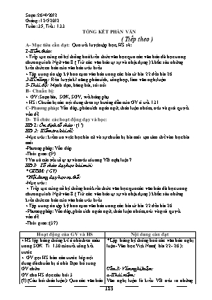 Giáo án phát triển năng lực Ngữ văn Lớp 8 theo CV417 - Tuần 35 - Năm học 2011-2012 - Trường THCS Đào Dương