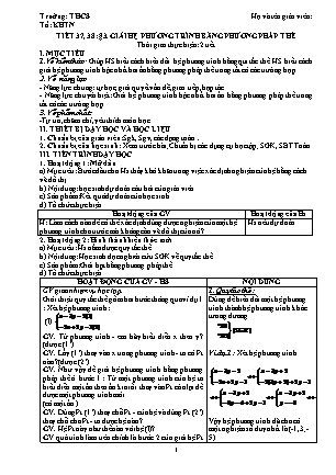 Giáo án Số học Lớp 9 theo CV5512 - Chương 3: Hệ hai phương trình bậc nhất hai ẩn (Bản hay)