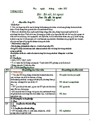 Giáo án Tiếng Việt Lớp 2 Sách Chân trời sáng tạo - Tuần 8: Ông bà yêu quý (Tiếp theo)