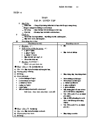 Giáo án Toán Lớp 4 - Tuần 6, Tiết 29: Luyện tập