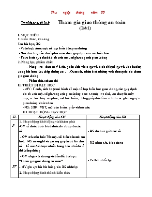 Giáo án Tự nhiên và xã hội Lớp 2 Sách Chân trời sáng tạo - Tuần 11: Tham gia giao thông an toàn