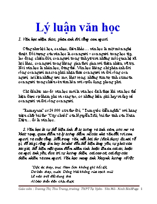 Ôn tập học shinh giỏi Ngữ văn Lớp 9 - Lý Luận văn học