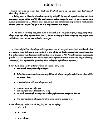 Ôn tập Ngữ văn Lớp 8 - Câu ghép (Tiếp theo)