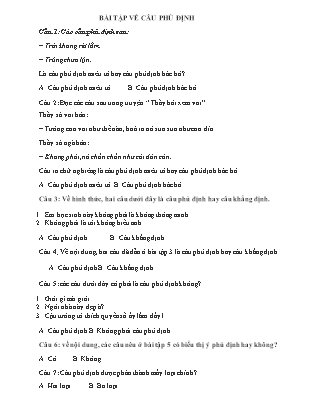 Ôn tập Ngữ văn Lớp 8 - Câu phủ định