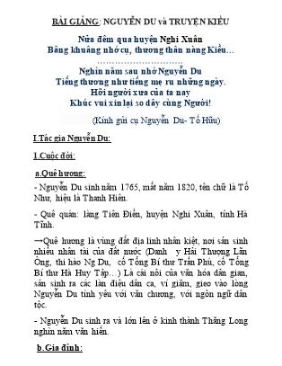 Ôn tập Ngữ văn Lớp 9 - Nguyễn Du và Truyện Kiều