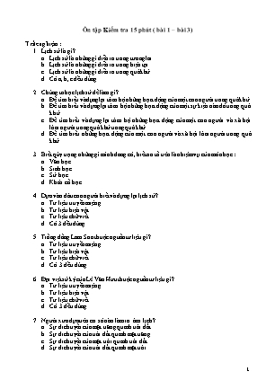 Ôn tập và kiểm tra 15 phút Lịch sử Lớp 6 - Bài 1-3