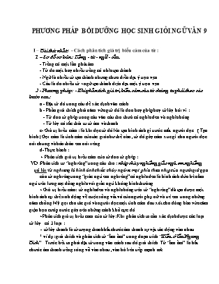 Phương pháp bồi dưỡng học sinh giỏi Ngữ văn Lớp 9