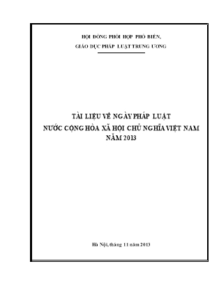 Tài liệu về ngày pháp luật nước Cộng hòa Xã hội chủ nghĩa Việt Nam năm 2013