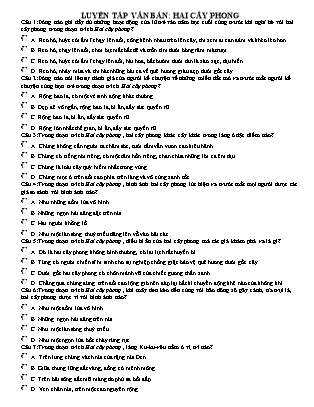 Trắc nghiệm Ngữ văn Lớp 8 - Luyện tập văn bản "Hai cây phong"