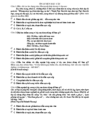 Trắc nghiệm Ngữ văn Lớp 8 - Ôn luyện dấu câu