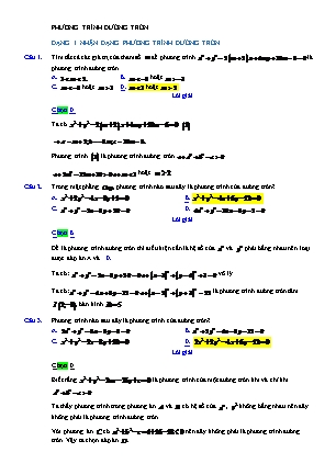 Bài tập ôn tập Hình học Lớp 10 - Bài 3.2: Phương trình đường tròn (Có lời giải)