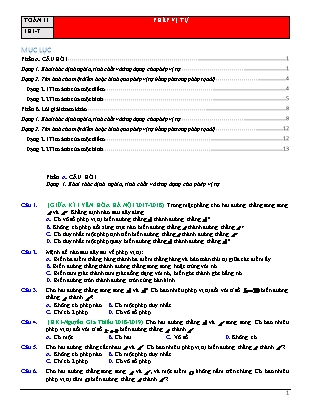 Bài tập ôn tập Hình học Lớp 11 - Bài 1.7: Phép vị tự (Có lời giải) Bài tập ôn tập Hình học Lớp 11 - Bài 1.7: Phép vị tự (Có lời giải)