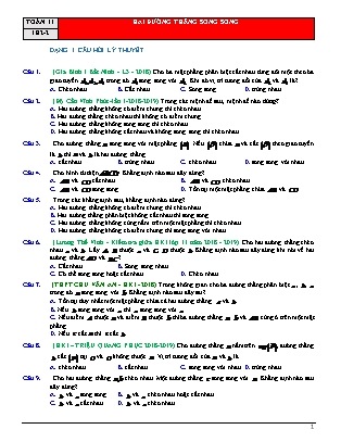 Bài tập ôn tập Hình học Lớp 11 - Bài 2.2: Hai đường thẳng song song (Có lời giải)