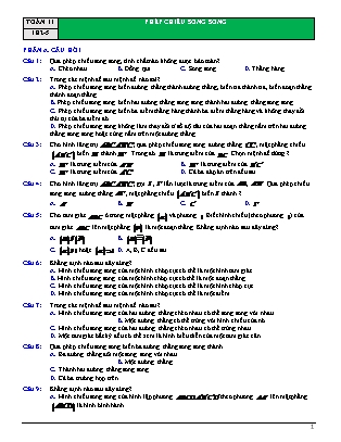 Bài tập ôn tập Hình học Lớp 11 - Bài 2.5: Phép chiếu song song (Có lời giải) Bài tập ôn tập Hình học Lớp 11 - Bài 2.5: Phép chiếu song song (Có lời giải)